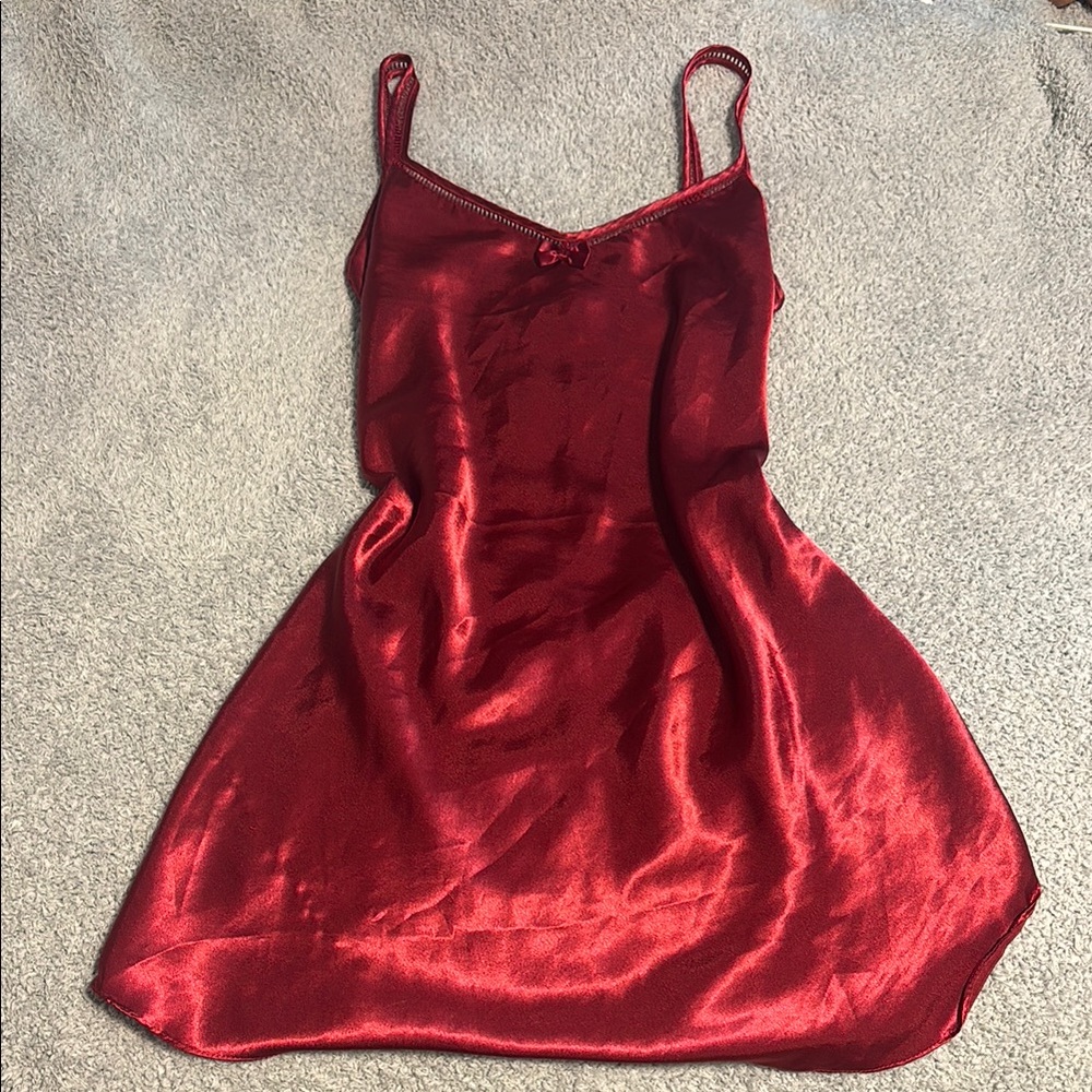 Vintage Secret Treasures Elegant Deep Pink Satin Slip Dress